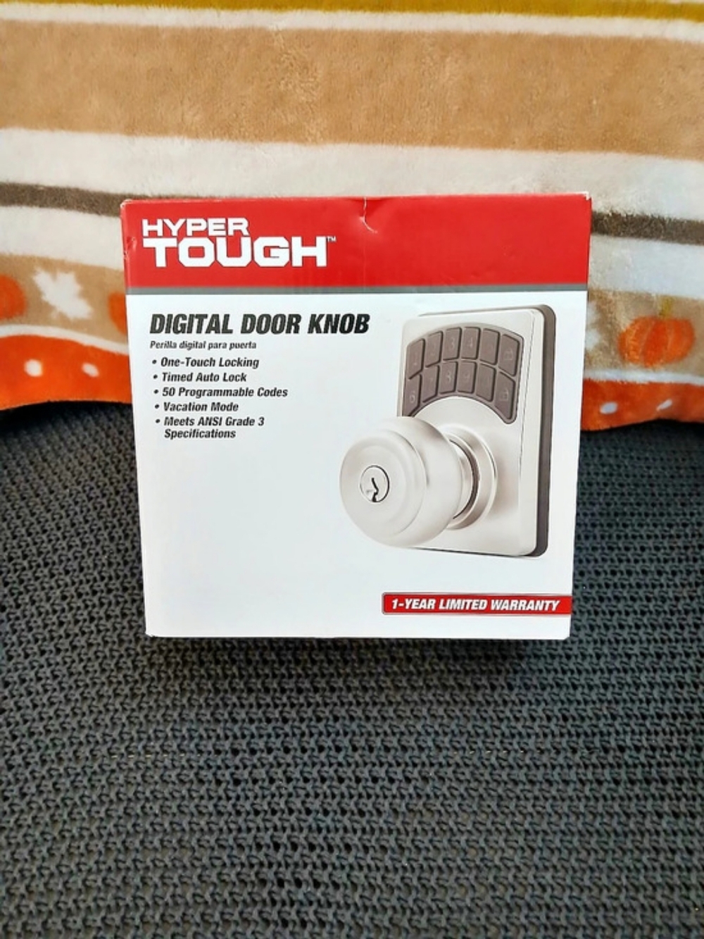 New In Box Hyper Tough Digital Door Knob Silver